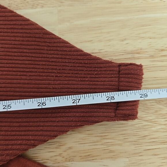 All Saints‎ Ribbed Molly Cutout Backless Bodysuit Womens Size 10 Orange Rust - Picture 6 of 10